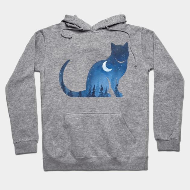 Double exposure cat Hoodie by RosanneCreates